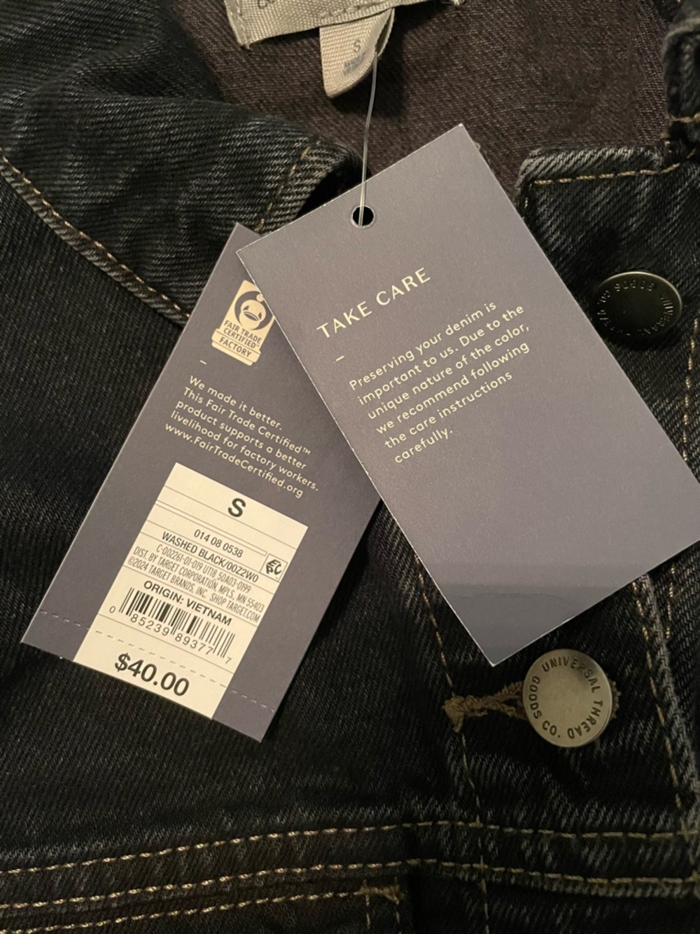 Universal Thread black denim jacket - Picture 4 of 5